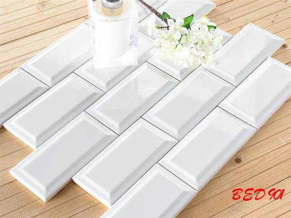 White And Black Basic Bread Tiles And Subway wall Tiles 75x152mm For Kitchen