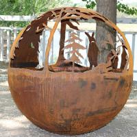 Rassemblement de puits de feu en acier corten moderne lourd