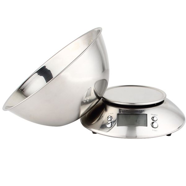 Potencia de la batería 2x1.5V Batería AAA 5kg Balanza de cocina digital electrónica de acero inoxidable para mediciones precisas y precisas