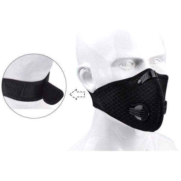 5Ply PM2.5 Protective Filter Face Mask with 2 exhalation valves Outdoor Sports Bike Motorcycle Face Mask