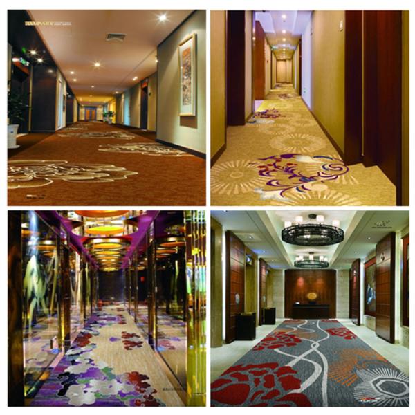 80% Wool 20% Nylon Commercial Pvc Flooring Red Clouding Moire Dragon Design