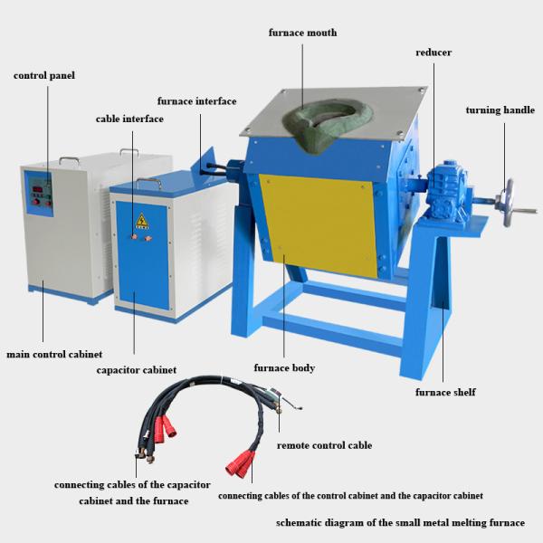 Small 35kw Electric Induction Melting Furnace Copper Brass Rod Smelting