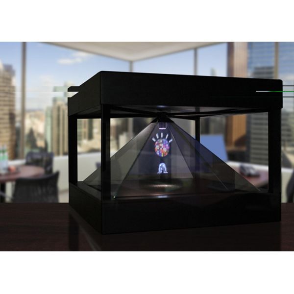 プロダクト提示、4 つの側面からの眺めのためのレーザー光線写真ピラミッド 3D のホログラム箱