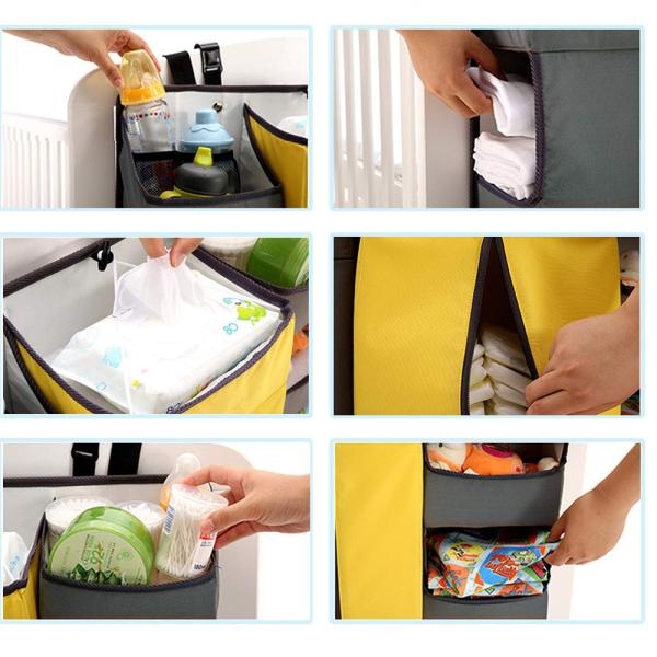 Reinforced Hanging Diaper Caddy Organizer For Crib Storage