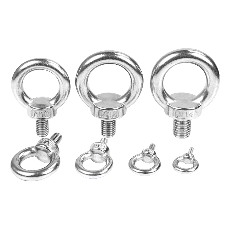 High Strength Marine Rings Round Nut Rigging 304 Stainless Steel Eye Bolt Lifting Screw