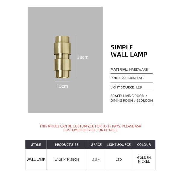 Living Room Background Wall Bedroom Bedside Lamp for Hotel Corridor