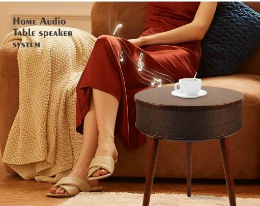 Bluetooth 5.1 Smart Speaker Table With Wireless Charging For Bedroom Living Room Office