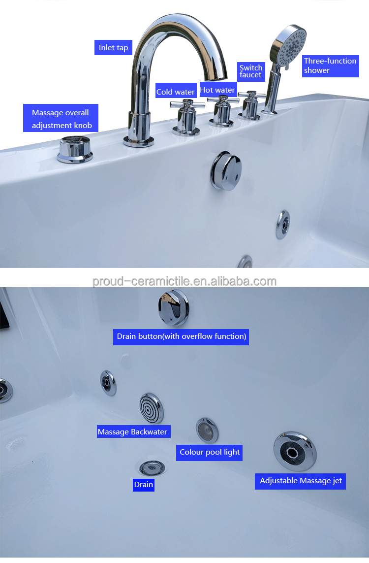 2 угол юбки ушата джакузи 1700x600mm угла ванны спа человека акриловых 2, который встали на сторону