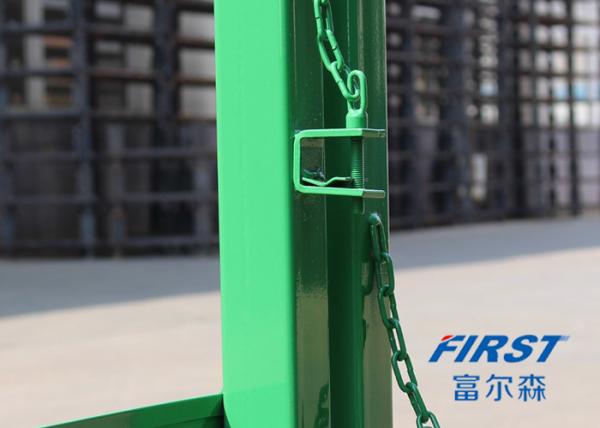 Green Powder Coated 1.5M Depth 60 Stackable Steel Pallets