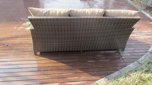5 Seat Back Cushion Outdoor Rattan Sofa Set For Hotel Poolside