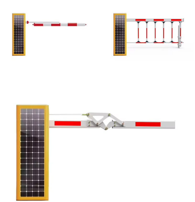 Embedded Solar Panel Parking Lot Barrier Gates New Energy Rechargeable Battery Non-Spring Mechanism