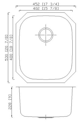 Раковина нержавеющей стали шара 16 датчиков одиночная, 21