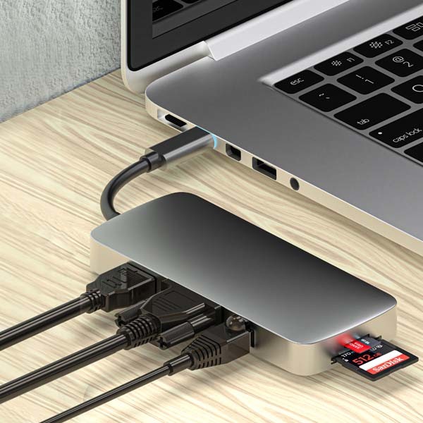 3.0 USB Type C HUB HDMI Multi 10 Ports 4mil For MacBook Pro USB Splitter