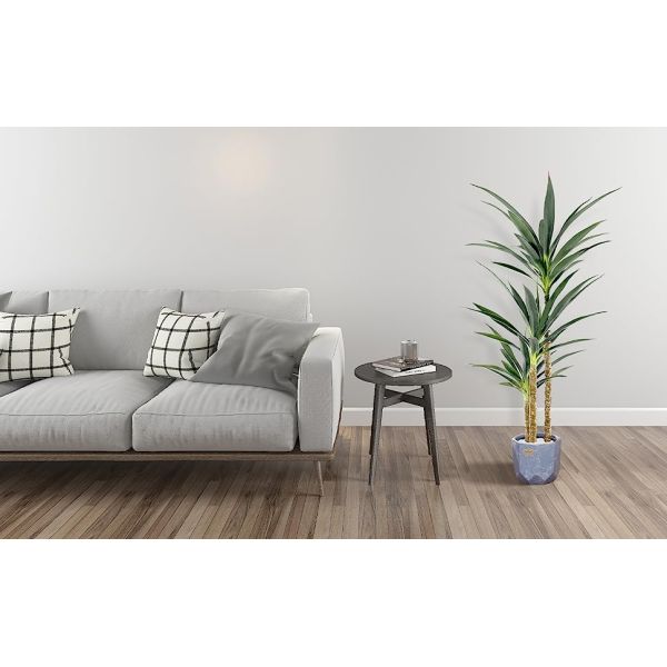 Artificial Tree 4.7Ft Faux Agave Plant with 3 Heads in Plastic Pot Fake Tree for Home Decor Indoor or Outdoor Office