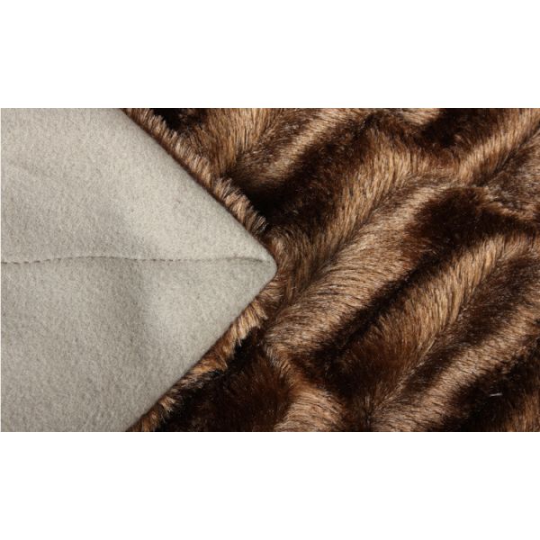 Double Layer Faux Fur Bed Blanket Enviroment Friendly For Gifts / Home Anti - Pilling