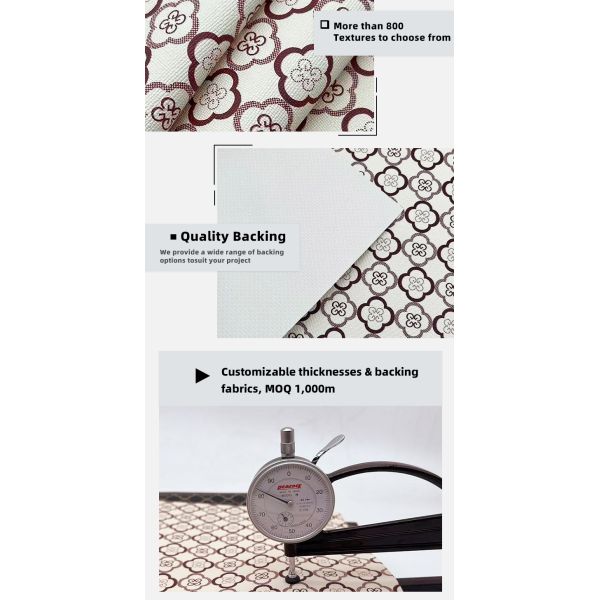 Synthetic PVC Artificial Leather Fabric Four Leaf Clover Printed Waterproof Lining Bag Packaging Phone Shell Sofa
