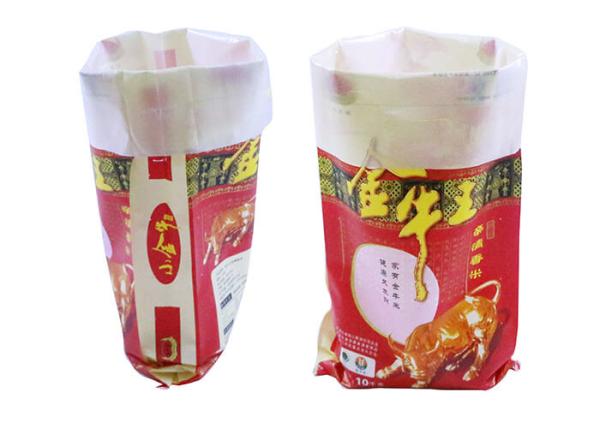 Anti-slip 50LB Polypropylene Packaging Bags , 20Kg Feed Bag With Bopp Lamination