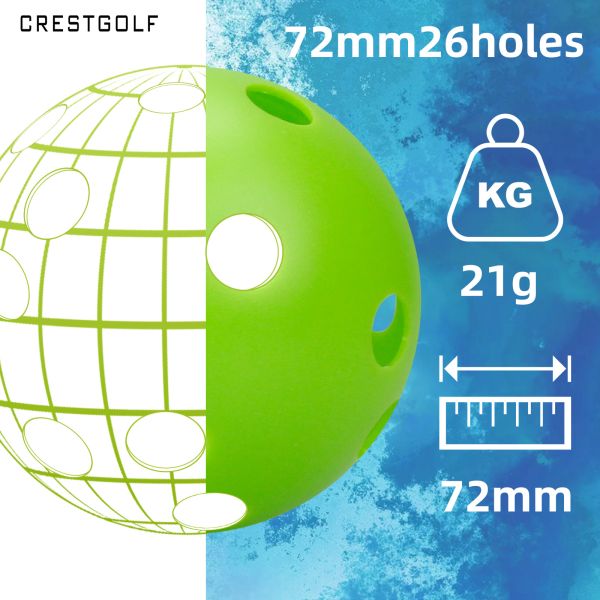 72mm 26 Hole EVA Pickleball Balls Strong Construction and Optimal Flight for Outdoor Play