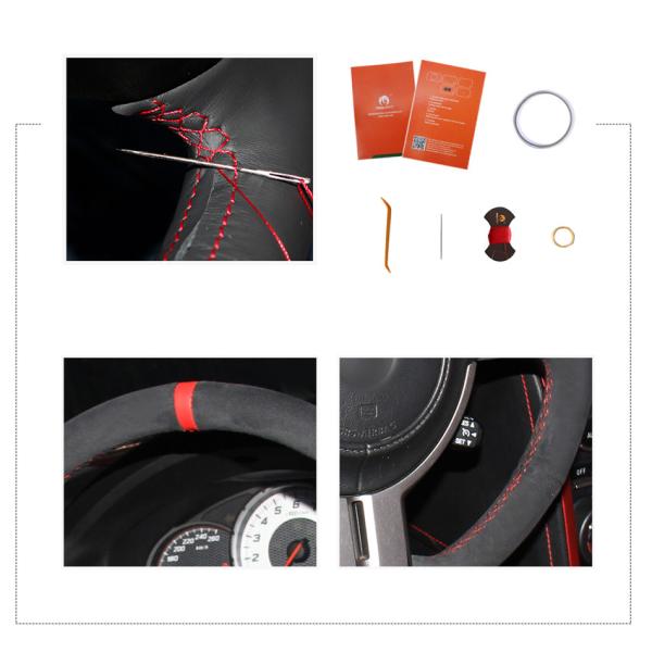 Wrap Hand Sewing All Black Soft Suede Steering Wheel Cover for Subaru BRZ Scion FR-S FRS Toyota 86 GT86