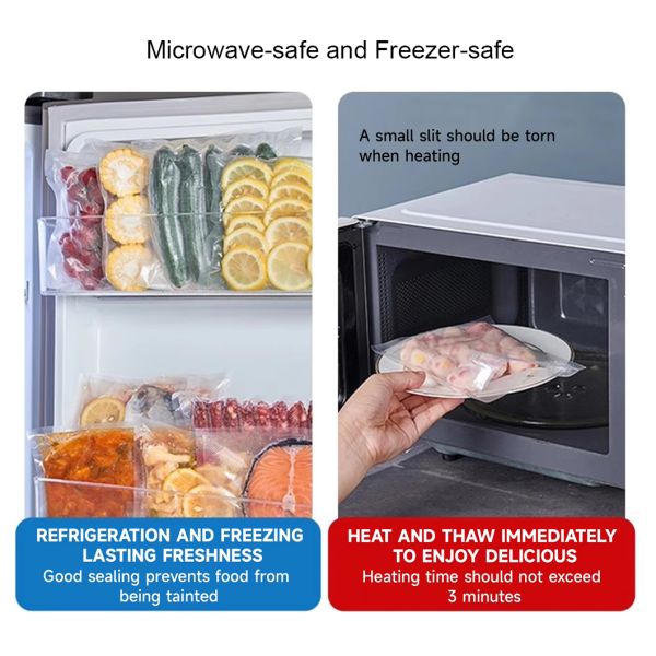 Custom Printed Vacuum Bags Food Packaging BPA-Free Plastic Vacuum Compression Sealer Bags for Food Storage