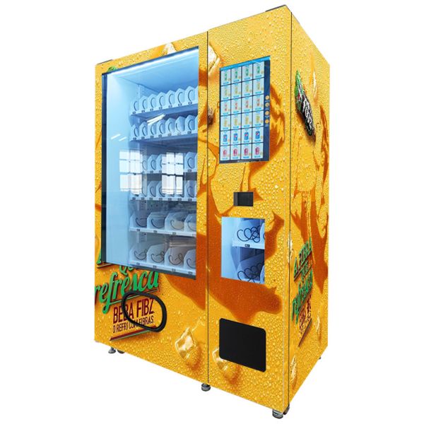 Intelligent Backend System Card Reader Snack Food Vending Machine With Adjustable Cooling System
