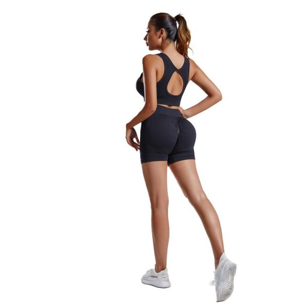 54/2000  High-waisted hip-lifting yoga suit elastic abdominal fitness fast dry peach hip fitness exercise set