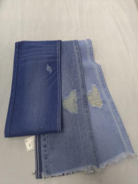 Tejido vaquero de algodón poliéster azul cielo de 12.6 oz, 7x7, 180cm
