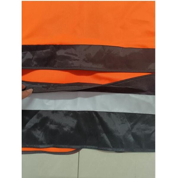 Hi Vis Vest With Pockets Polyester Safety Vest For Highway  Airport Traffic