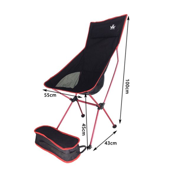 Recliner Type Foldable Camping Chair , Large Aluminum Folding Chairs With Pillow