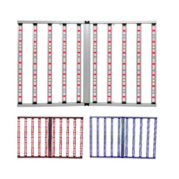 Lampes de culture à intensité variable à 2 voies, hydroponiques d'intérieur, Lm281b Lm301h Evo, spectre complet UV IR, 10 barres, 1000W, lampe de croissance LED