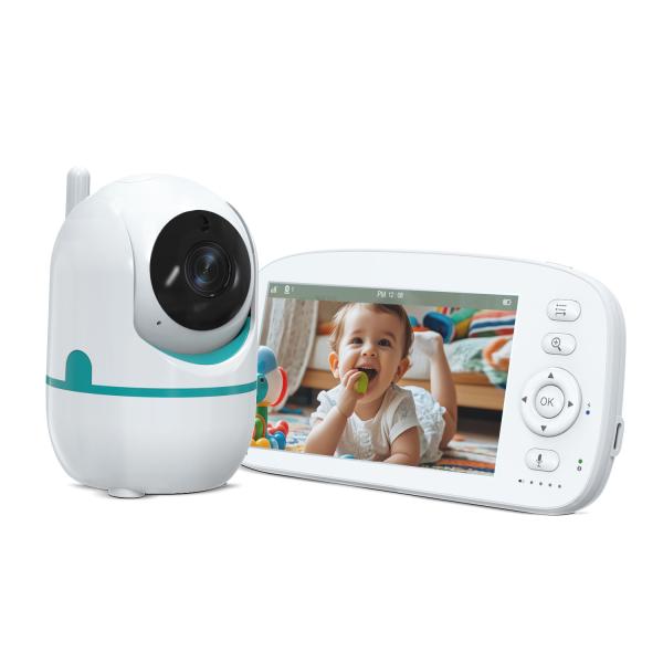 Moniteur pour bébé HD avec caméra 1080P et panoramique/inclinaison/zoom à 360°