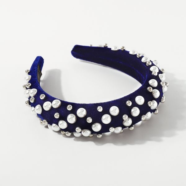 Flannelette high cranial girls fabric headbands sticky bead headband Yiwu hair accessories