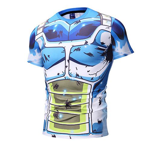 Cosplay Vegeta Cartoon T Shirt / Casual Anime Game Men Workout Tops