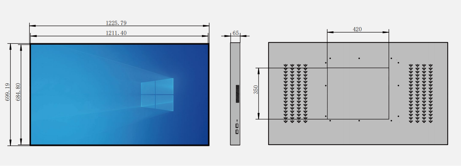 Narrow Bezel 32 - 86 Inch LCD Advertising Player High Bright  LCD Screen For Shop Window