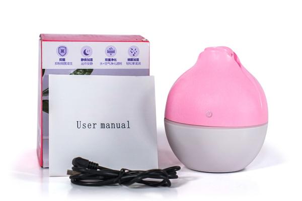 Flower bud wood grain humidifier- humidifier essential oil aromatherapy lamp bedroom Nightlight incense portable aromath