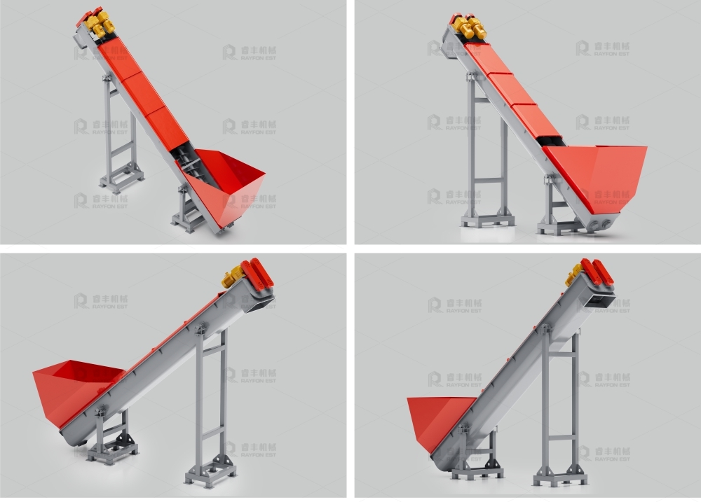 Double Screw Automatic Feeding Machine Forced Feeder Safety For Plastic Recycling
