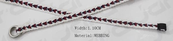 1.10cm Width White / Black Kids Braided Belt , Braided Polyester Young Girls Belts