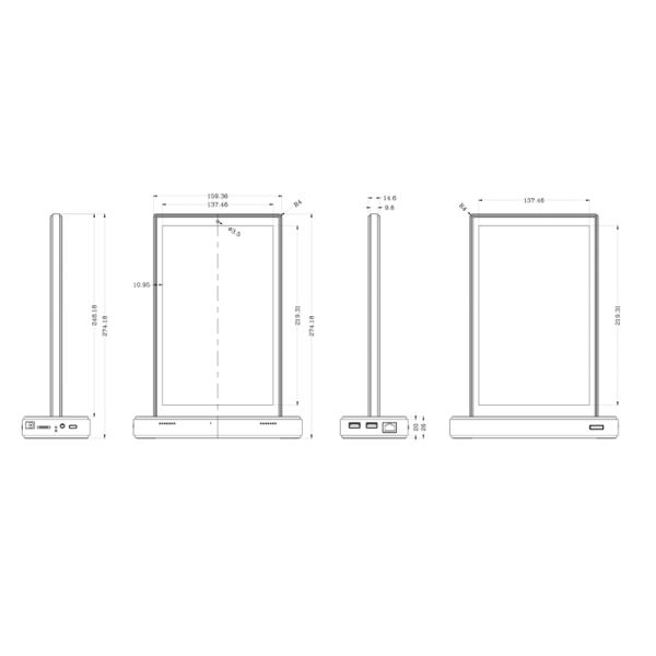 10.1inch dual display desktop android all in one touch screen 4G tablet pc Wi-Fi POE power restaurant othering kisok
