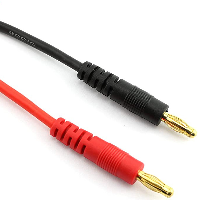 заряжатель 14awg 30cm RC водит штепсельные вилки банана 4mm мужские к переходнику разъем-вилки EC3