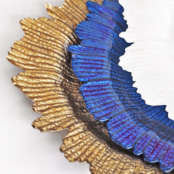 Colorful 33cm Diameter Sunflower Shaped Glass Fruit Bowl