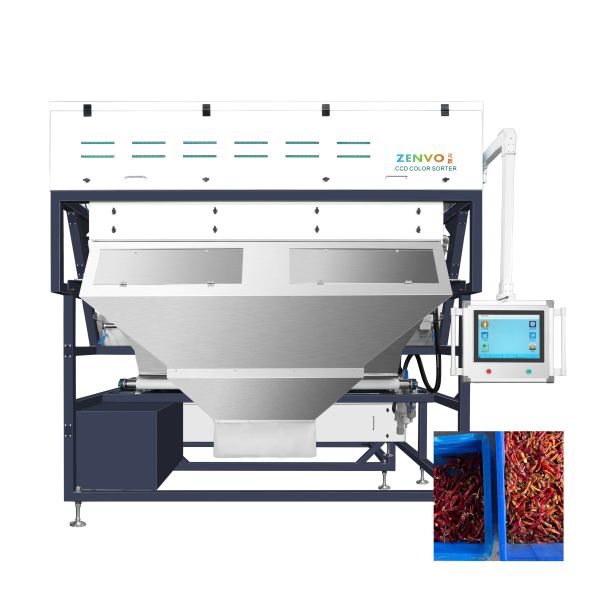AI-Powered Chilli Color Sorter with 0.06mm² Precision.