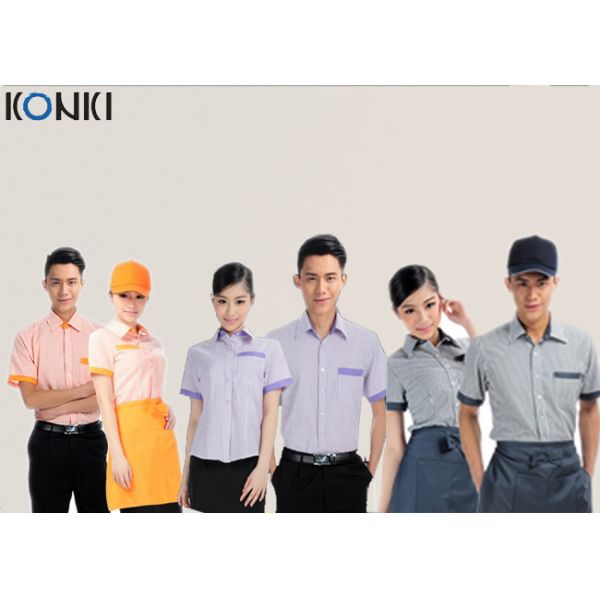 Embroidery Logo Cool Bar And Restaurant Uniforms For Restaurant Servers