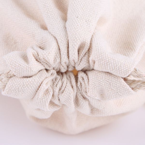 Medium Black Muslin Calico Canvas Cotton Drawstring Pouch Bags with Customized Logo