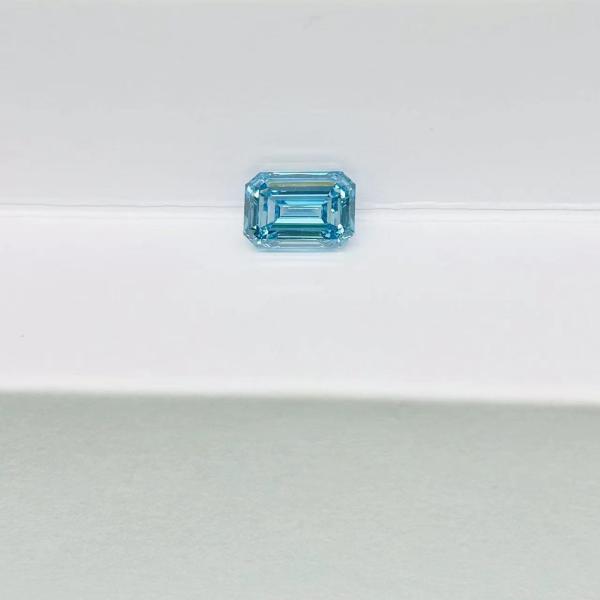10 Mohs Synthetic Blue Emerald Shaped Diamonds Fancy Color Grade