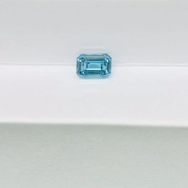 ZKZ Diamonds 10 Mohs Blue Emerald Cut Laboratory выращенный с сердечно-сосудистой болезнью