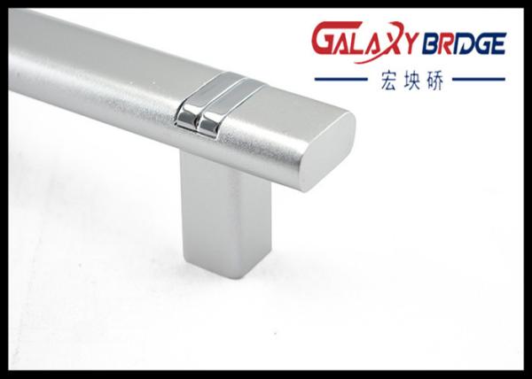 Solid 320mm Aluminum Kitchen Cabinet Handles , Silver Zinc Assembly Aluminium D Handles