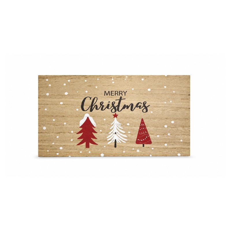 Merry Christmas Wooden Tree Sign