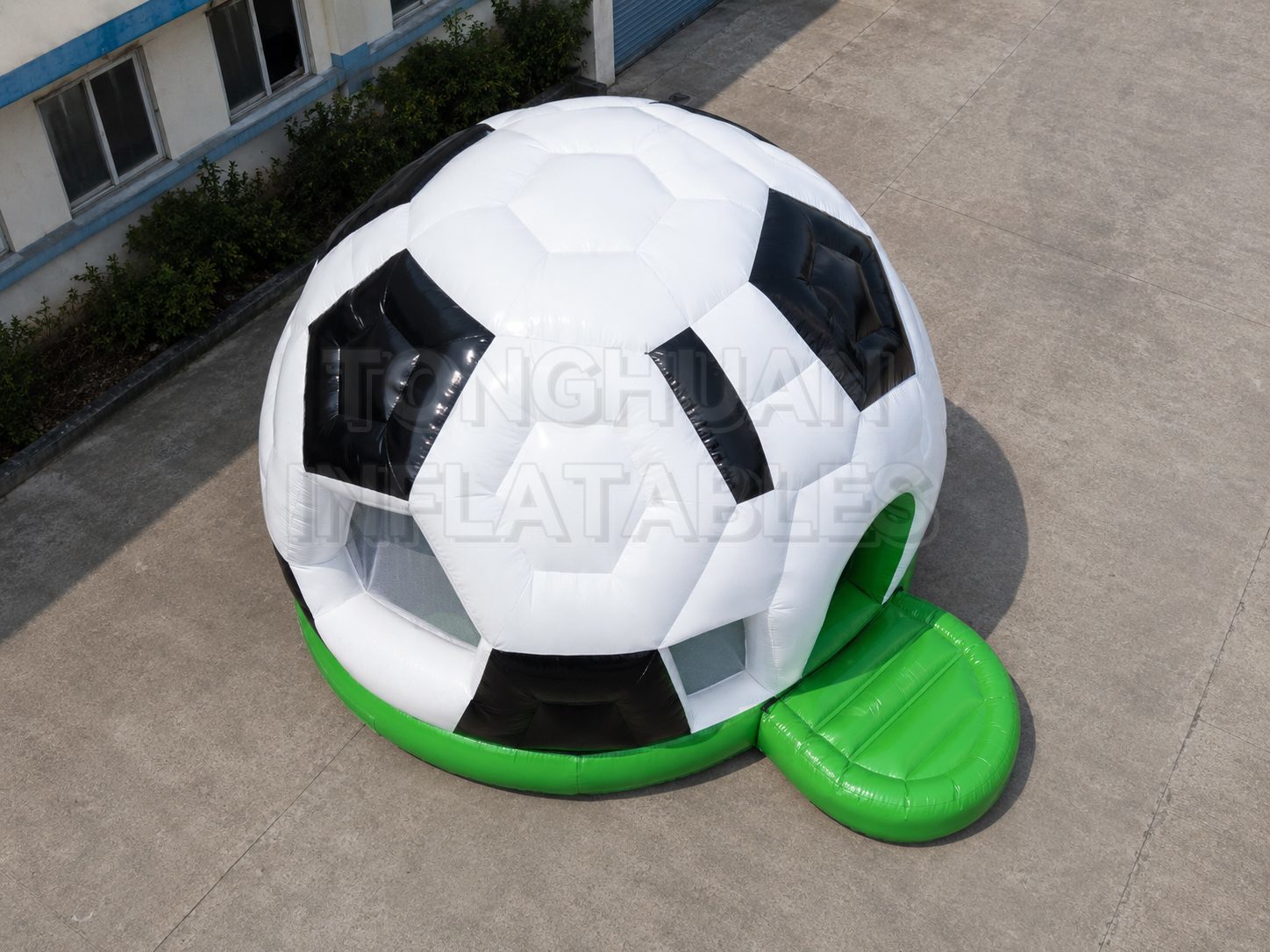 Large Soccer Ball Bounce House for Kids with Custom Colors Branding and Safe Play Area for Rental Business