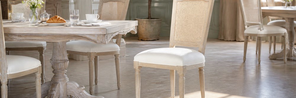 French Cane-Back Upholstered Dining Chair CYC-048
