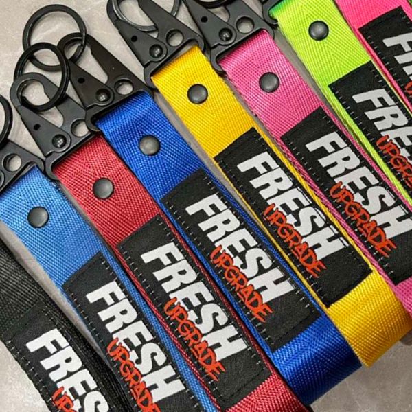 Custom logo silkscreen printed polyester lanyard neck straps perfect for keychains.